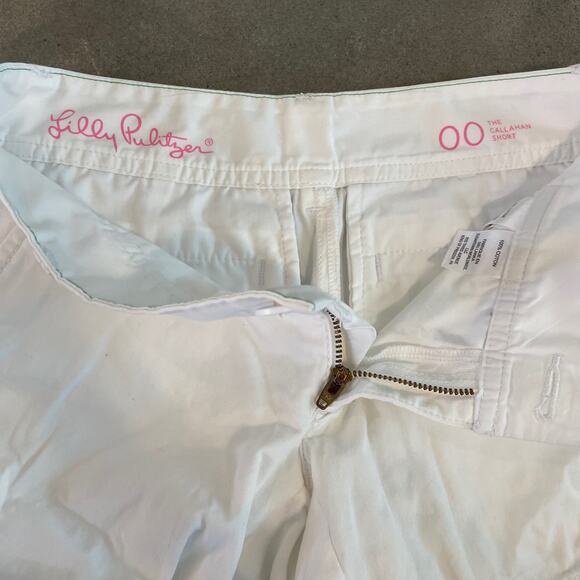 Lilly Pulitzer white Callahan chino shorts cotton Juniors size 00 - Picture 4 of 4